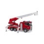 Bruder camion de pompieri Scania Super 560R cu scara pompa de apa si sirena